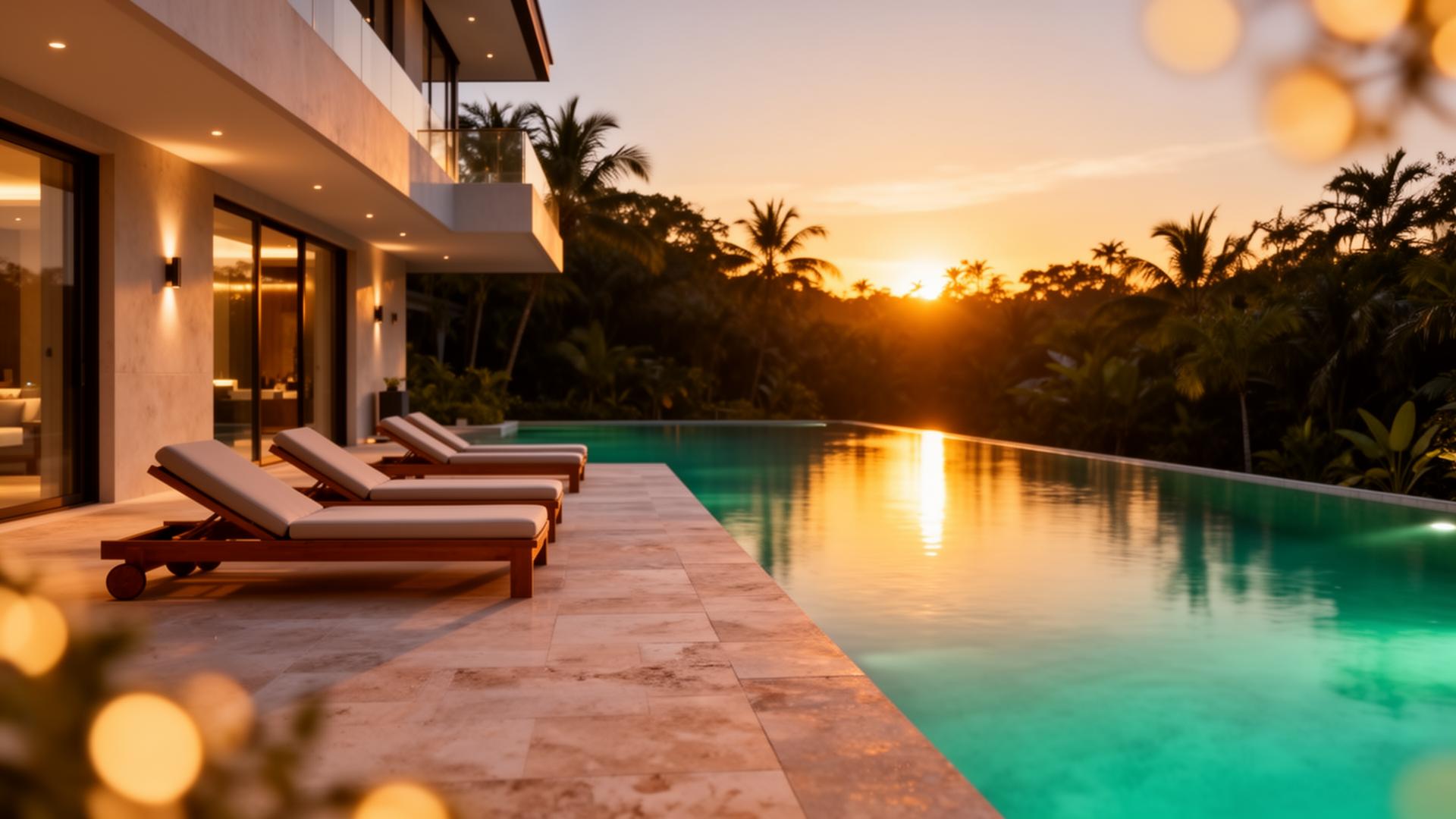 Sunset infinity pool
